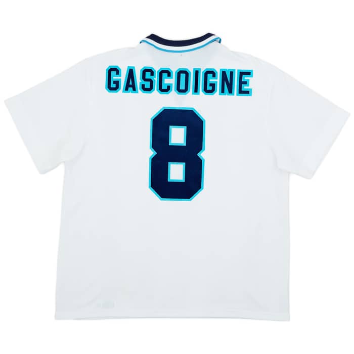 1995-97 England Home Shirt Gascoigne #8 - 7/10 - (XXL)
