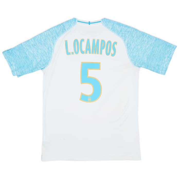 2018-19 Olympique Marseille Home Shirt L.Ocampos #5 - 5/10 - (M)