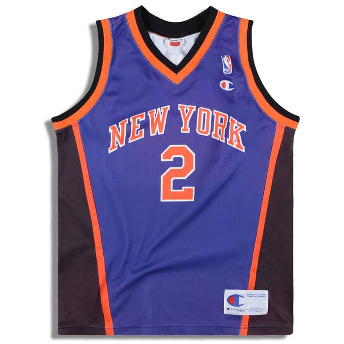 1997-01 New York Knicks Johnson #2 Champion Jersey (Away) Y