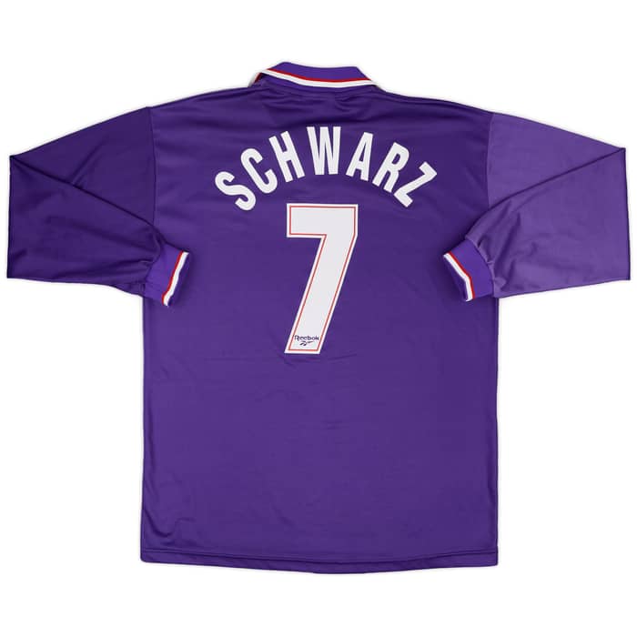 1995-96 Fiorentina Home L/S Shirt Schwarz #7 - 8/10 - (L)