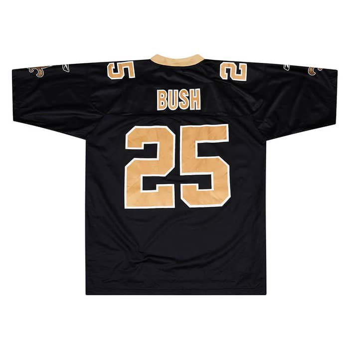 2007 New Orleans Saints Bush #25 Reebok Premier Jersey (Home) XL
