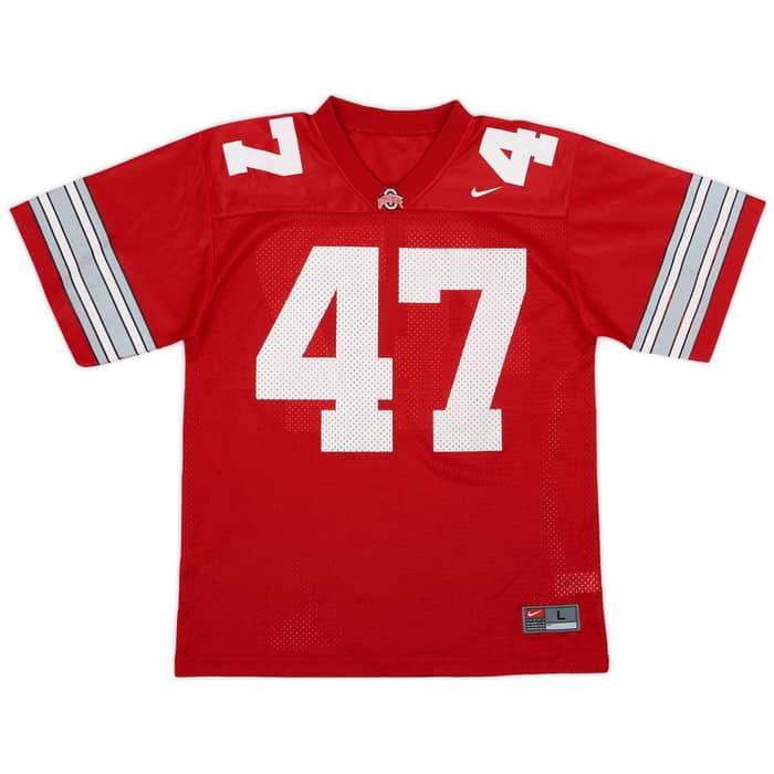 2002-05 Ohio State Buckeyes Hawk #47 Nike Home Jersey - 7/10 - (L.Boys)