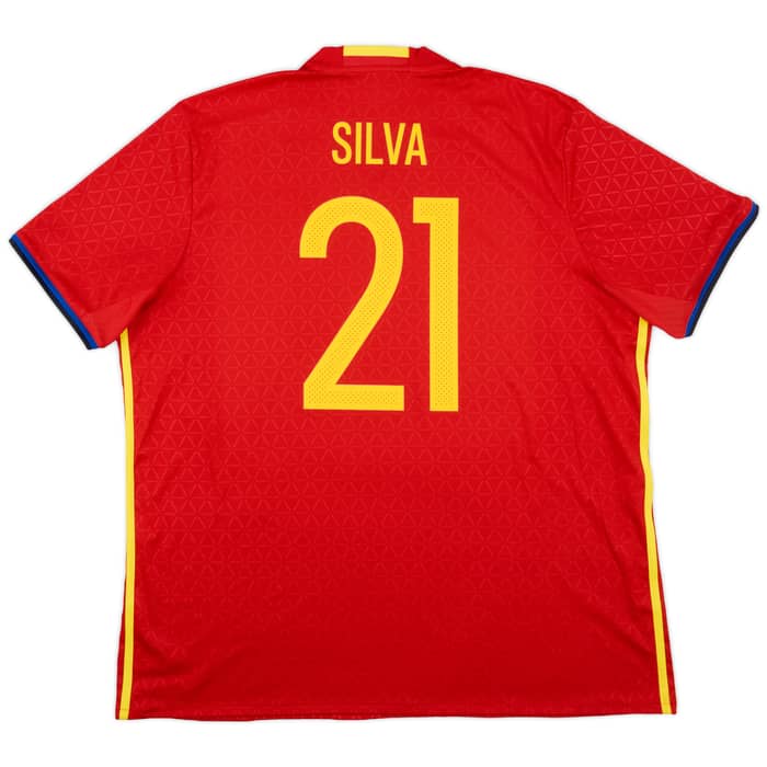 2016-17 Spain Home Shirt Silva #21 - 10/10 - (XXL)
