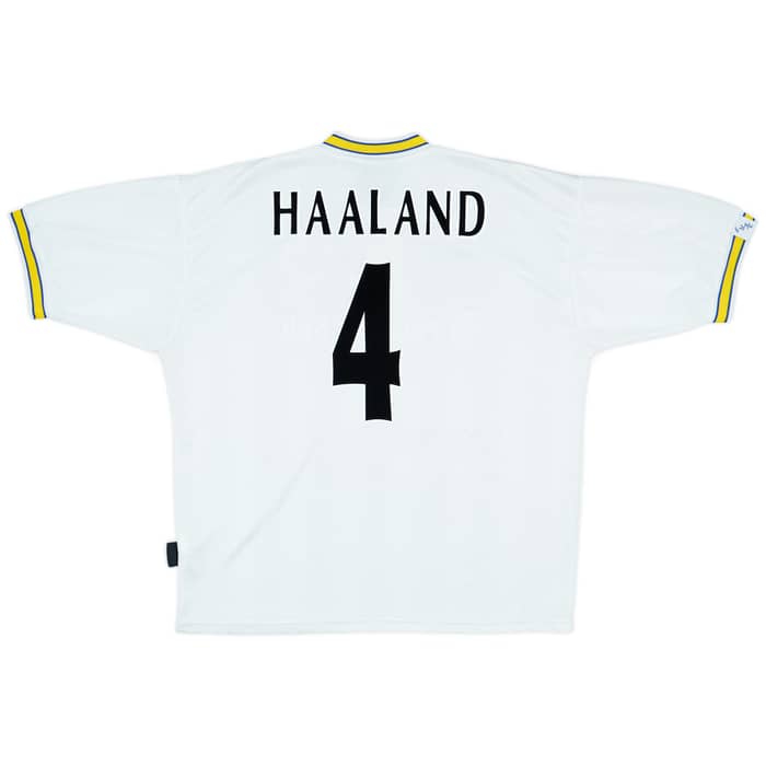 1996-98 Leeds United Home Shirt Haaland #4 - 9/10 - (XL)