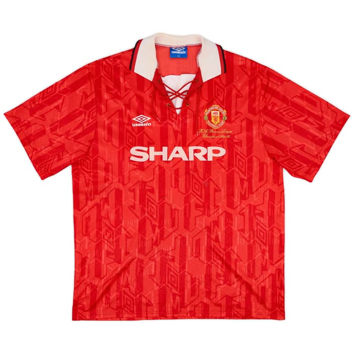 1992-94 Manchester United 'Champions' Home Shirt Cantona #7 - 5/10 - (XXL)