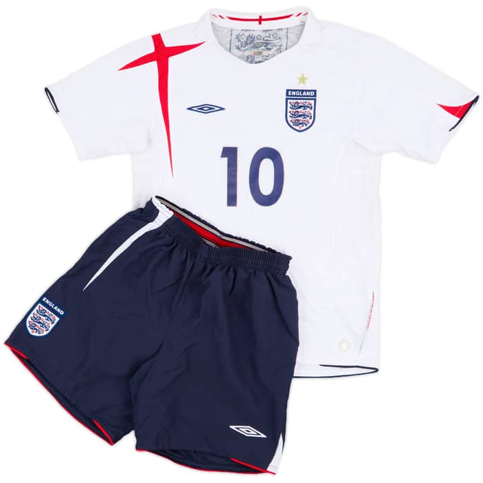 2005-07 England Home Shirt & Shorts Owen #10 - 8/10 - (S.Boys)