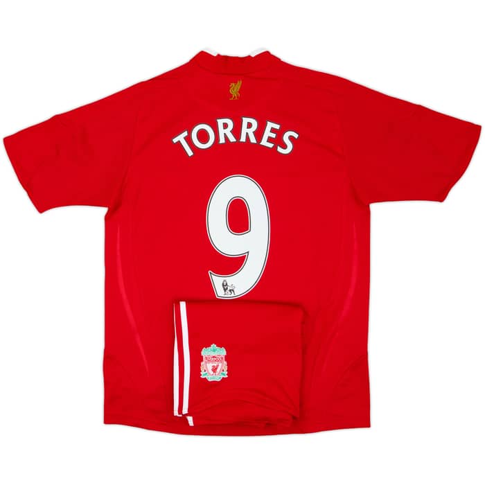 2008-10 Liverpool Home Shirt & Shorts Torres #9 - 10/10 - (L.Boys)