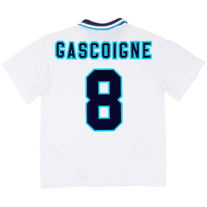 1995-97 England Home Shirt Gascoigne #8 - 8/10 - (M)