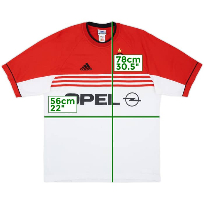 1998-00 AC Milan adidas Cotton Tee - 7/10 - (L)