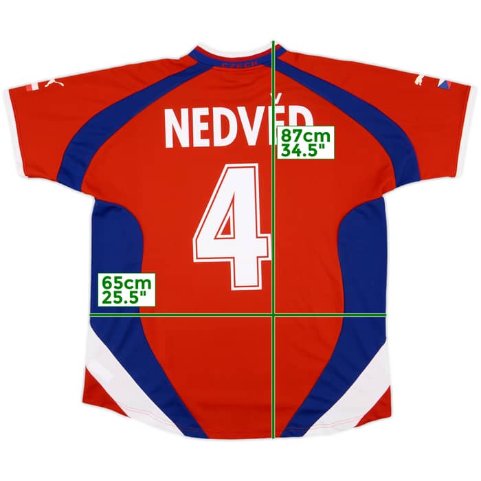 2000-02 Czech Republic Home Shirt Nedved #4 - 7/10 - (L)
