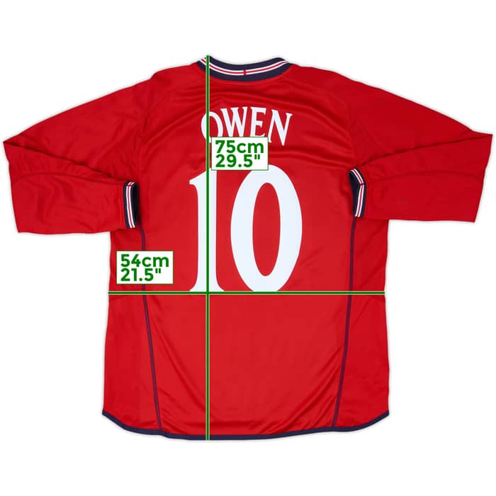 2002-04 England Away L/S Shirt Owen #10 - 9/10 - (L)