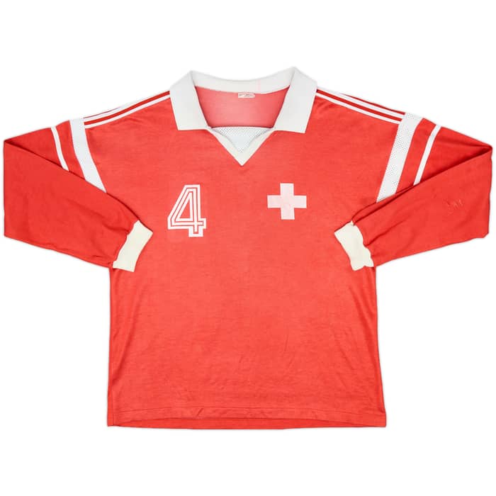 1988-90 Switzerland Match Issue Home L/S Shirt #4