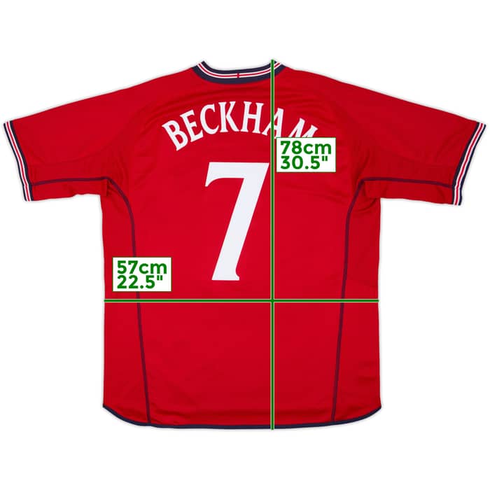2002-04 England Away Shirt Beckham #7 - 5/10 - (XL)