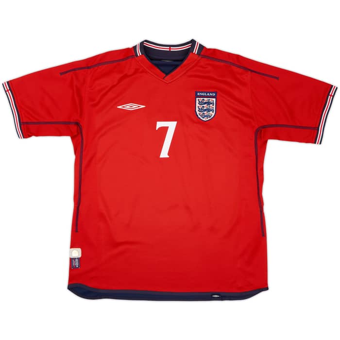2002-04 England Away Shirt Beckham #7 - 6/10 - (L)