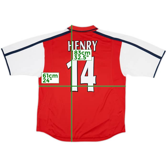 2000-02 Arsenal Home Shirt Henry #14 - 8/10 - (XL)