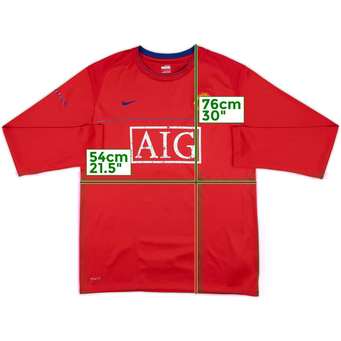 2008-09 Manchester United Nike Training L/S Shirt - 5/10 - (L)