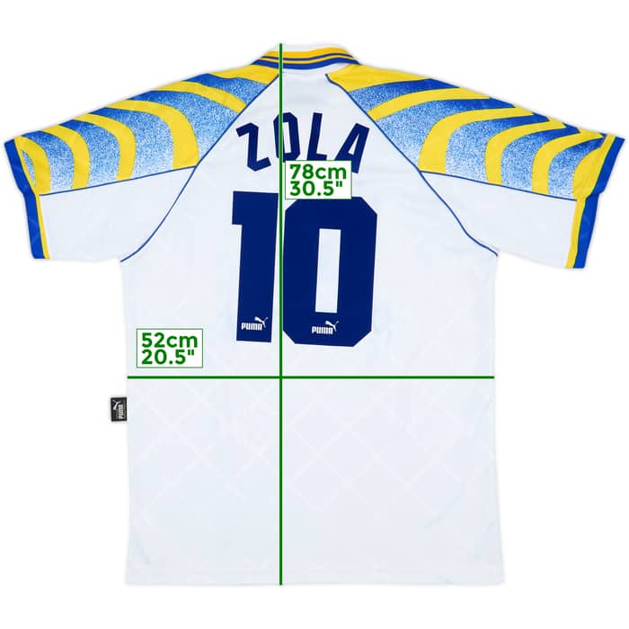 1995-97 Parma Home Shirt Zola #10 - 8/10 - (XXL)