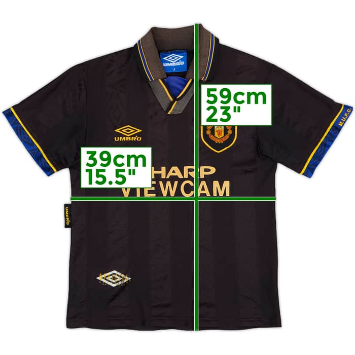 1993-95 Manchester United Away Shirt - 7/10 - (L.Boys)