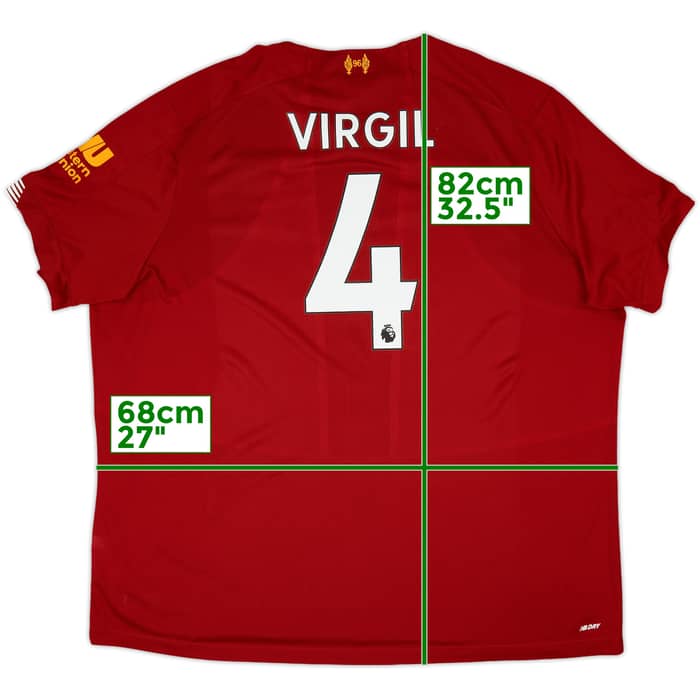 2019-20 Liverpool Home Shirt Virgil #4 - 9/10 - (3XL)