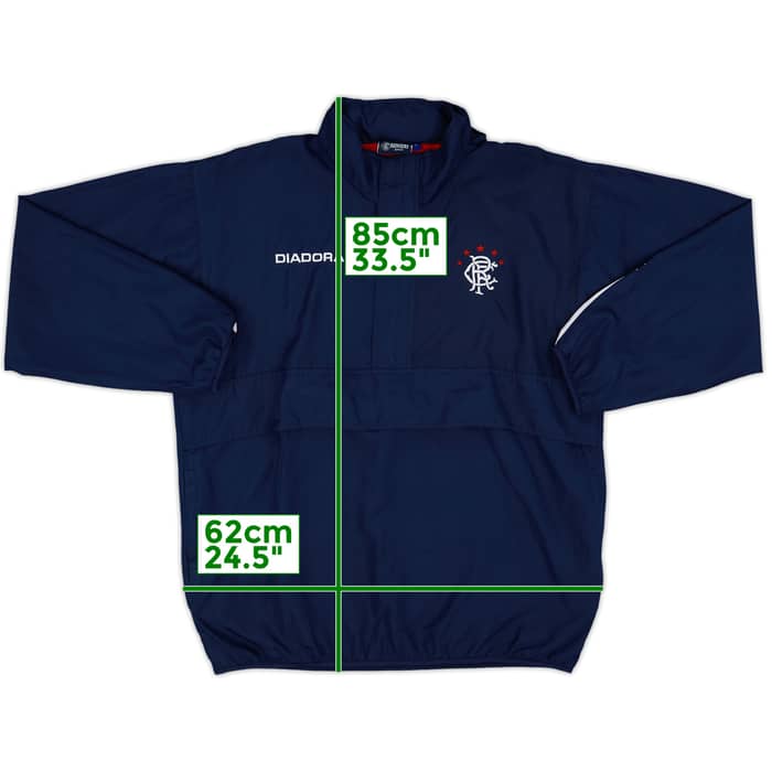 2002-03 Rangers Diadora Hooded 1/4 Zip Jacket - 10/10 - (L)