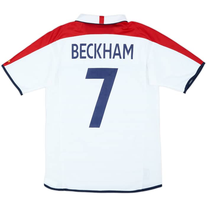 2003-05 England Home Shirt Beckham #7 - 7/10 - (S)