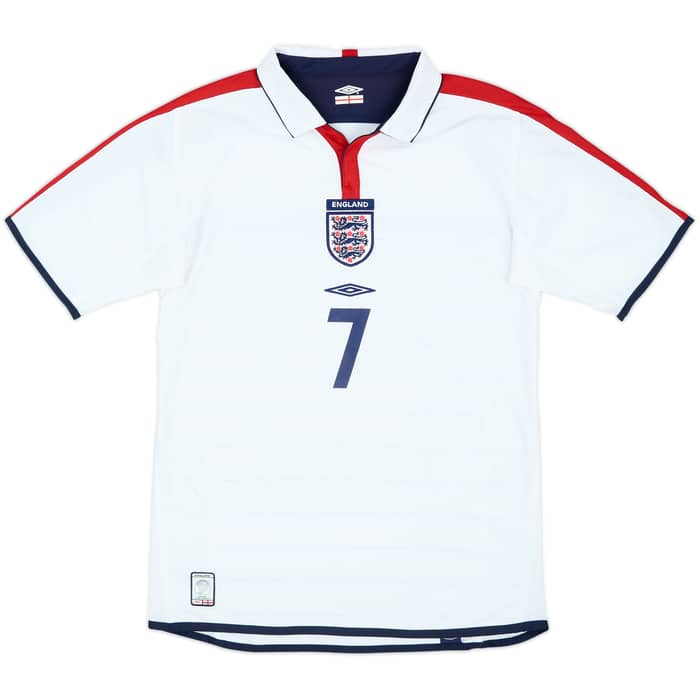 2003-05 England Home Shirt Beckham #7 - 7/10 - (S)