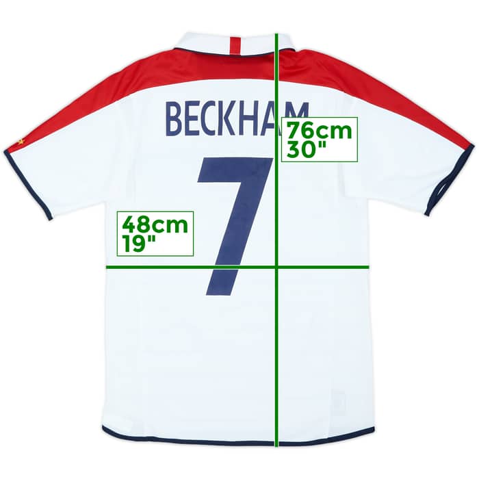 2003-05 England Home Shirt Beckham #7 - 7/10 - (S)