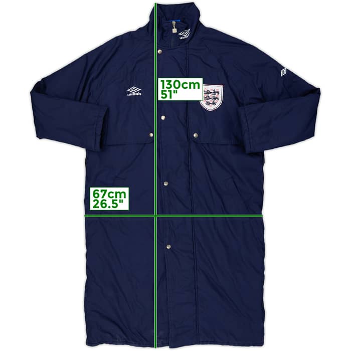 1994-96 England Umbro Padded Bench Coat - 8/10 - (L)