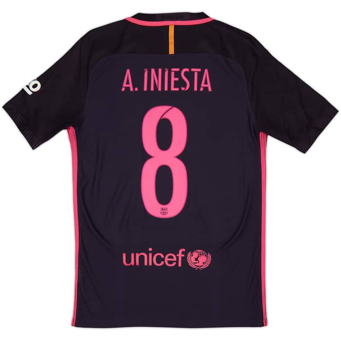 2016-17 Barcelona Authentic Away Shirt A.Iniesta #8 - 6/10 - (S)