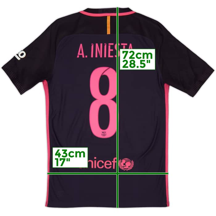 2016-17 Barcelona Authentic Away Shirt A.Iniesta #8 - 6/10 - (S)