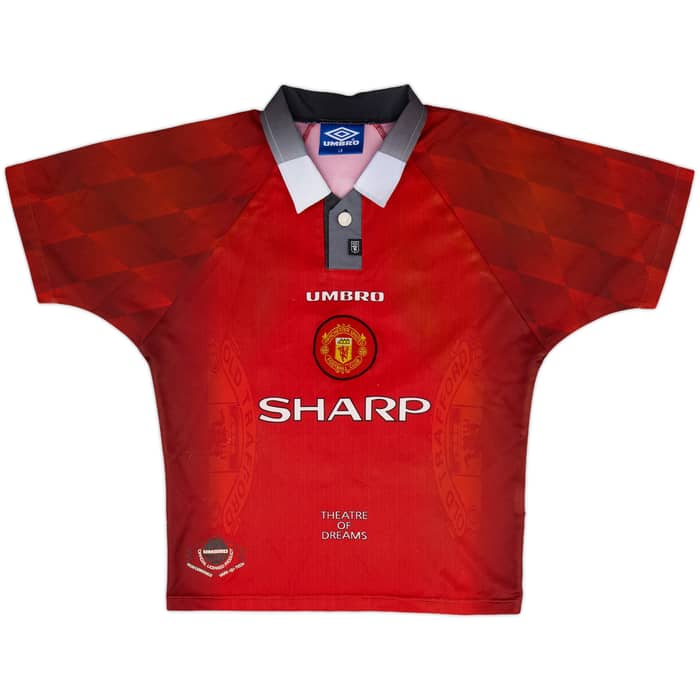 1996-98 Manchester United Home Full Kit Keane #16 - 8/10 - (L.Boys)
