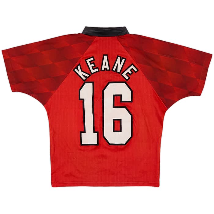 1996-98 Manchester United Home Full Kit Keane #16 - 8/10 - (L.Boys)
