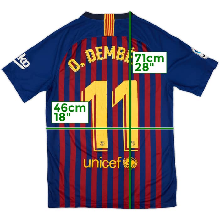 2018-19 Barcelona Home Shirt 0. Dembele #11 - 5/10 - (S)