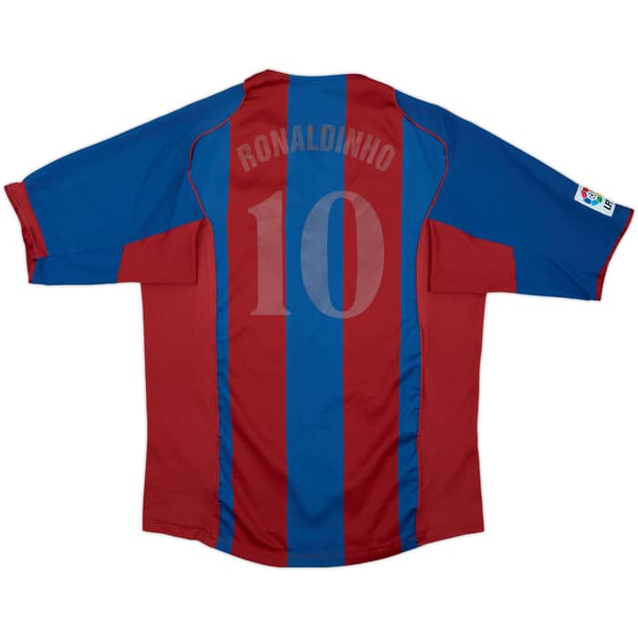 2005-06 Barcelona Home Shirt Ronaldinho #10 - 4/10 - (L)