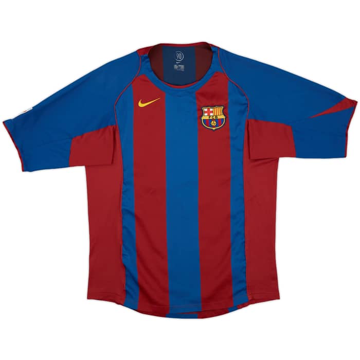 2005-06 Barcelona Home Shirt Ronaldinho #10 - 4/10 - (L)