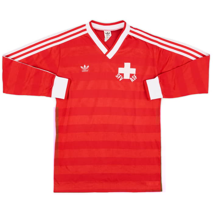 1984-86 Switzerland Match Issue Home L/S Shirt #4