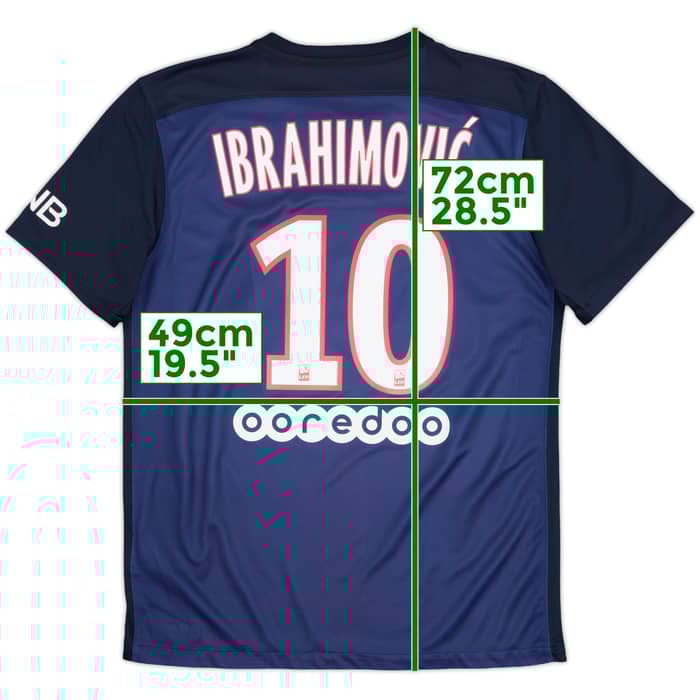 2015-16 Paris Saint-Germain Home Shirt Ibrahimovic #10 - 9/10 - (M)