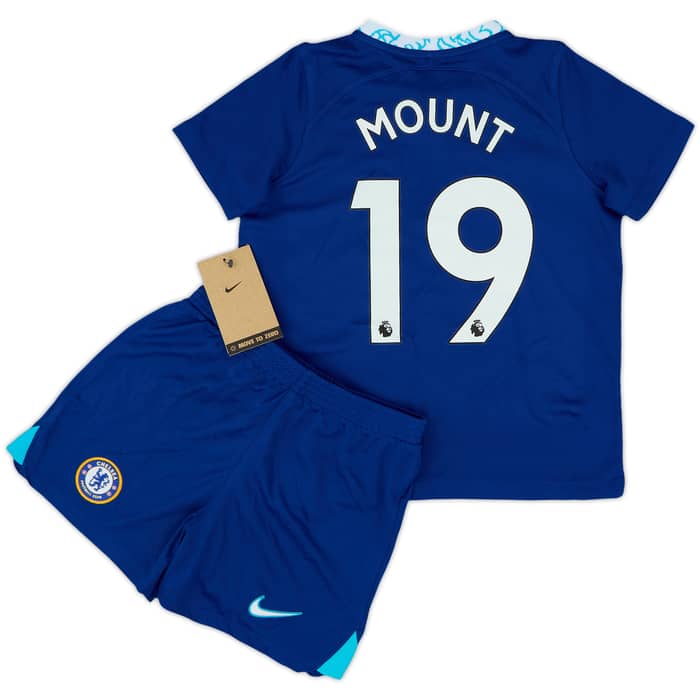 2022-23 Chelsea Home Shirt & Shorts Mount #19 (5-6 Years)