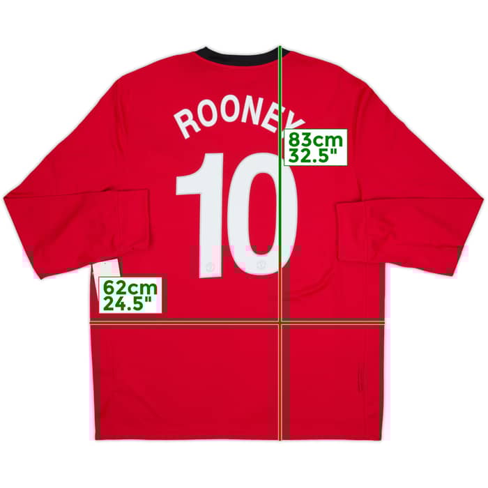 2009-10 Manchester United Home L/S Shirt Rooney #10 (XL)