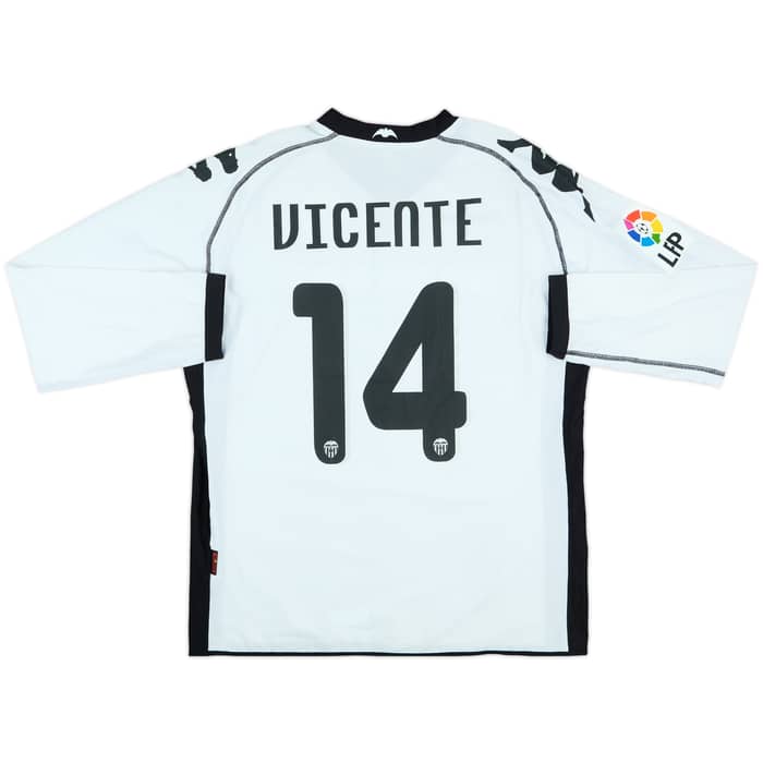 2010-11 Valencia Player Issue Home L/S Shirt Vicente #14