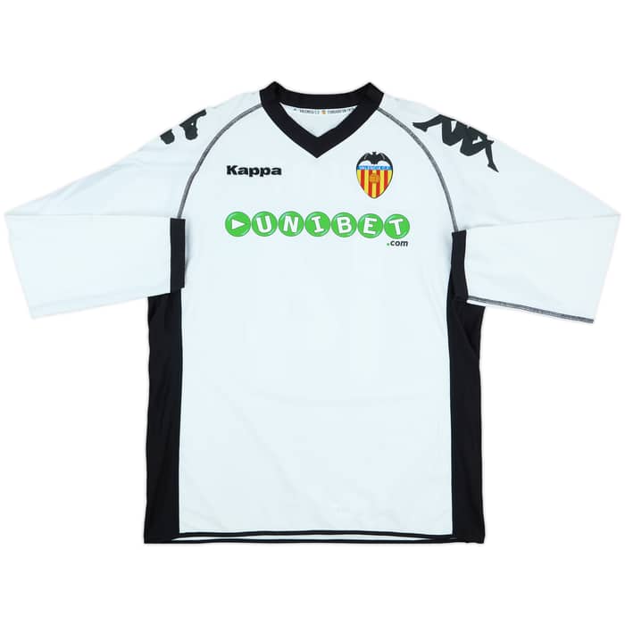 2010-11 Valencia Player Issue Home L/S Shirt Vicente #14