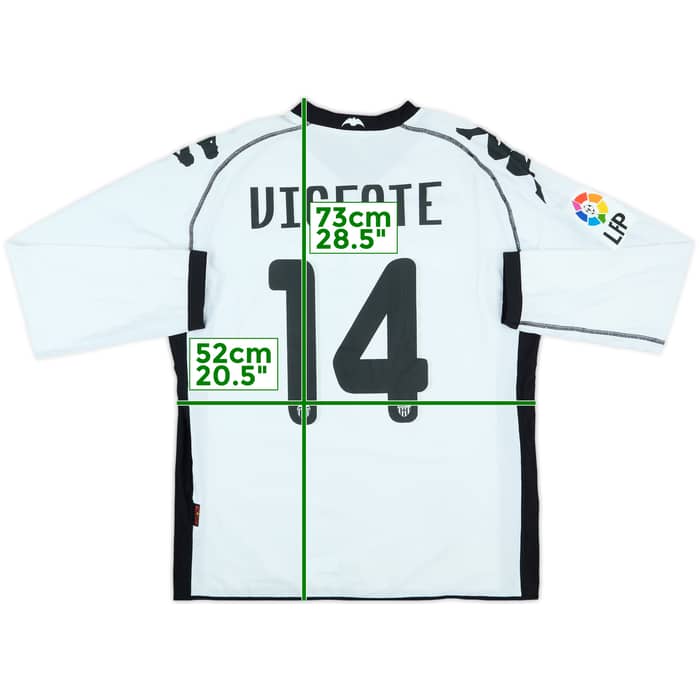 2010-11 Valencia Player Issue Home L/S Shirt Vicente #14