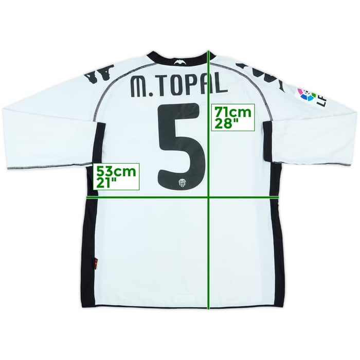 2010-11 Valencia Player Issue Home L/S Shirt M.Topal #5
