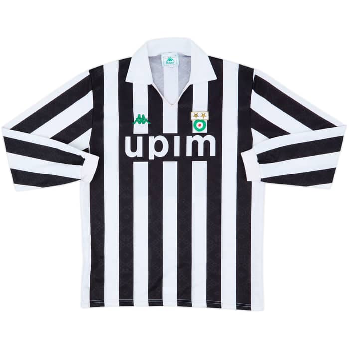 1991-92 Juventus Home L/S Shirt - 9/10 - (XL)