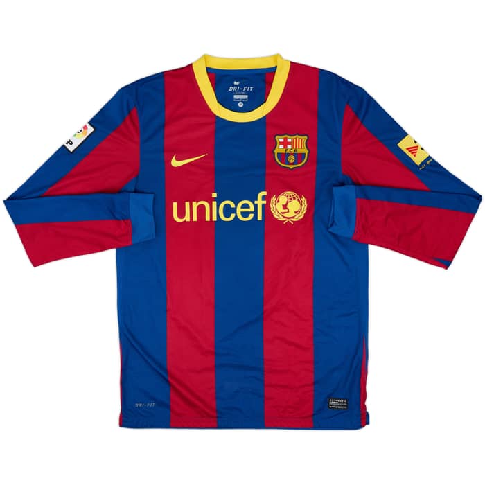2010-11 Barcelona Home L/S Shirt A.Iniesta #8 - 6/10 - (M)