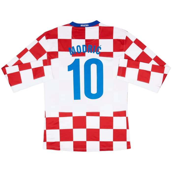 2008-09 Croatia Player Issue Home L/S Shirt Modric #10 - 7/10 - (XL)