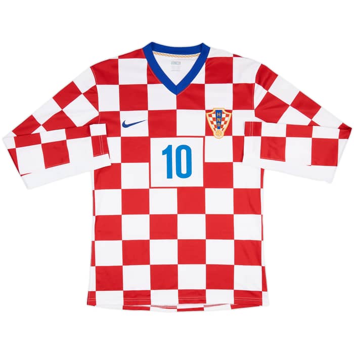 2008-09 Croatia Player Issue Home L/S Shirt Modric #10 - 7/10 - (XL)