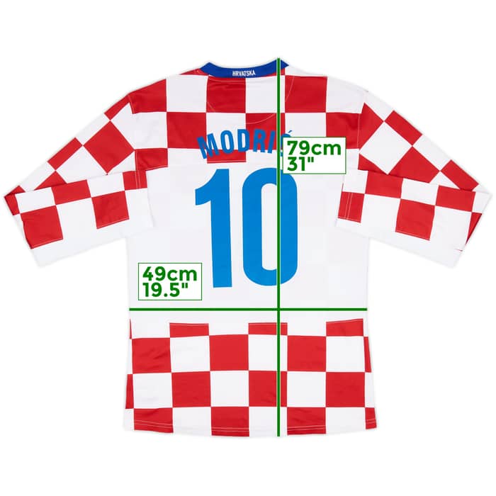 2008-09 Croatia Player Issue Home L/S Shirt Modric #10 - 7/10 - (XL)