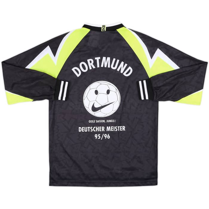 1995-96 Borussia Dortmund Deutscher Meister Away L/S Shirt - 9/10 - (L.Boys)