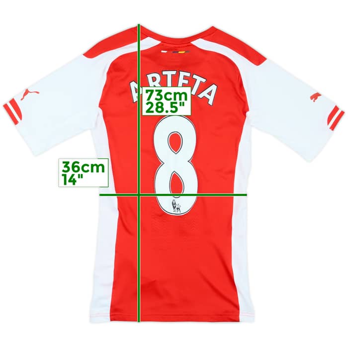 2014-15 Arsenal Authentic Home Shirt Arteta #8 (S)